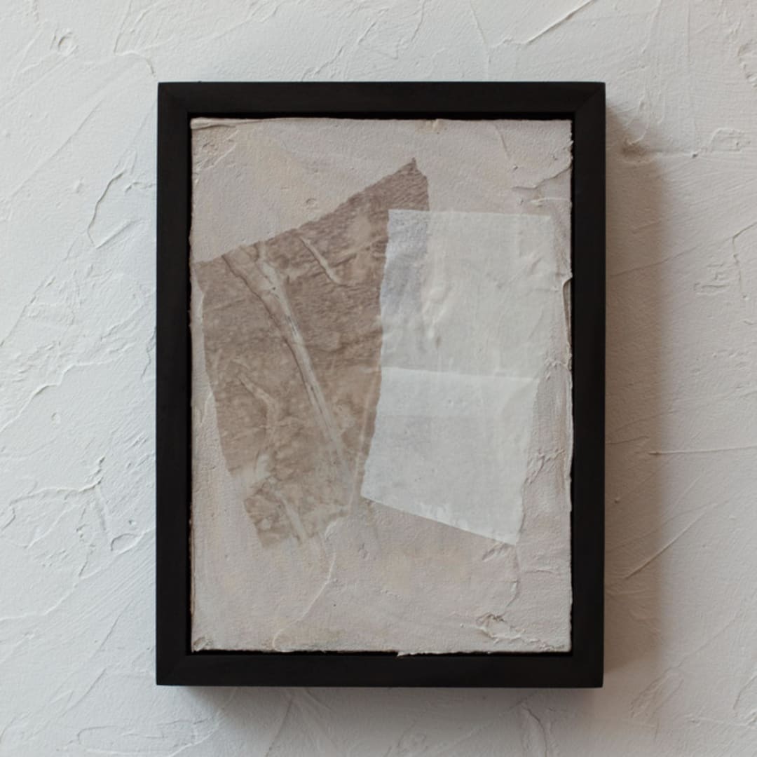 "Adore I" - Original Mixed Media in beige by Jennifer Daily