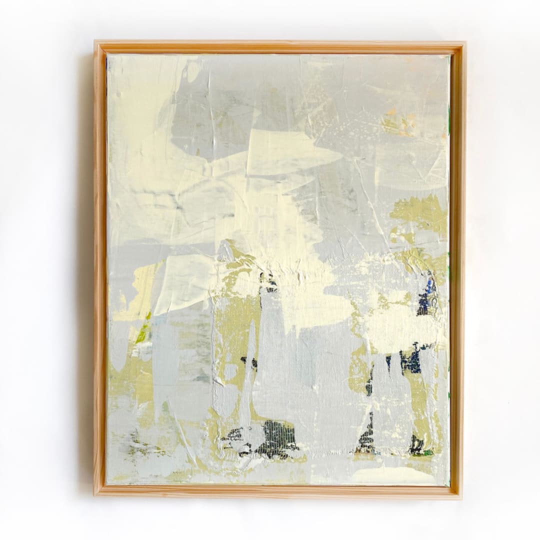 "Small Gray Texture" - Original Mixed Media in gray by Jessalin Beutler