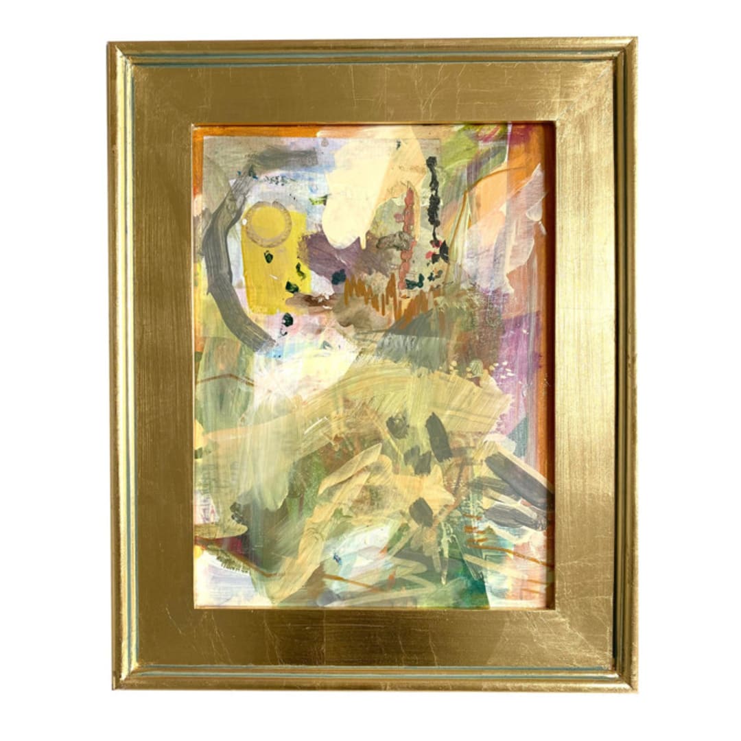 "New Day" - Original Mixed Media in yellow by Jessalin Beutler