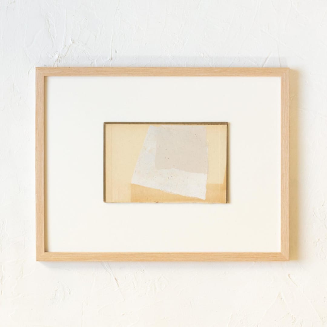 "Bookends XII" - Original Mixed Media in beige by Jennifer Daily