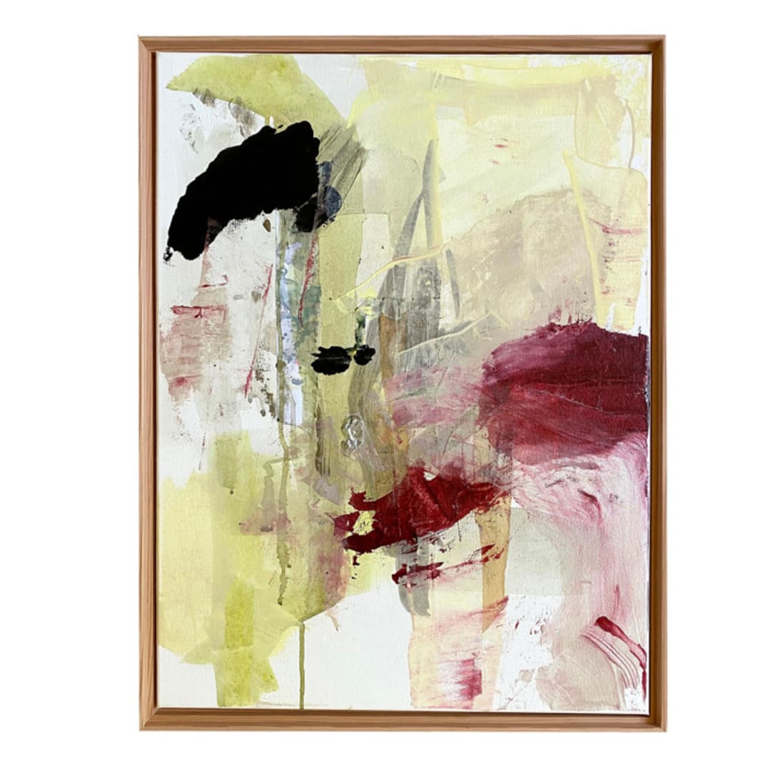 "Romance Novel" - Original Mixed Media in beige by Jessalin Beutler