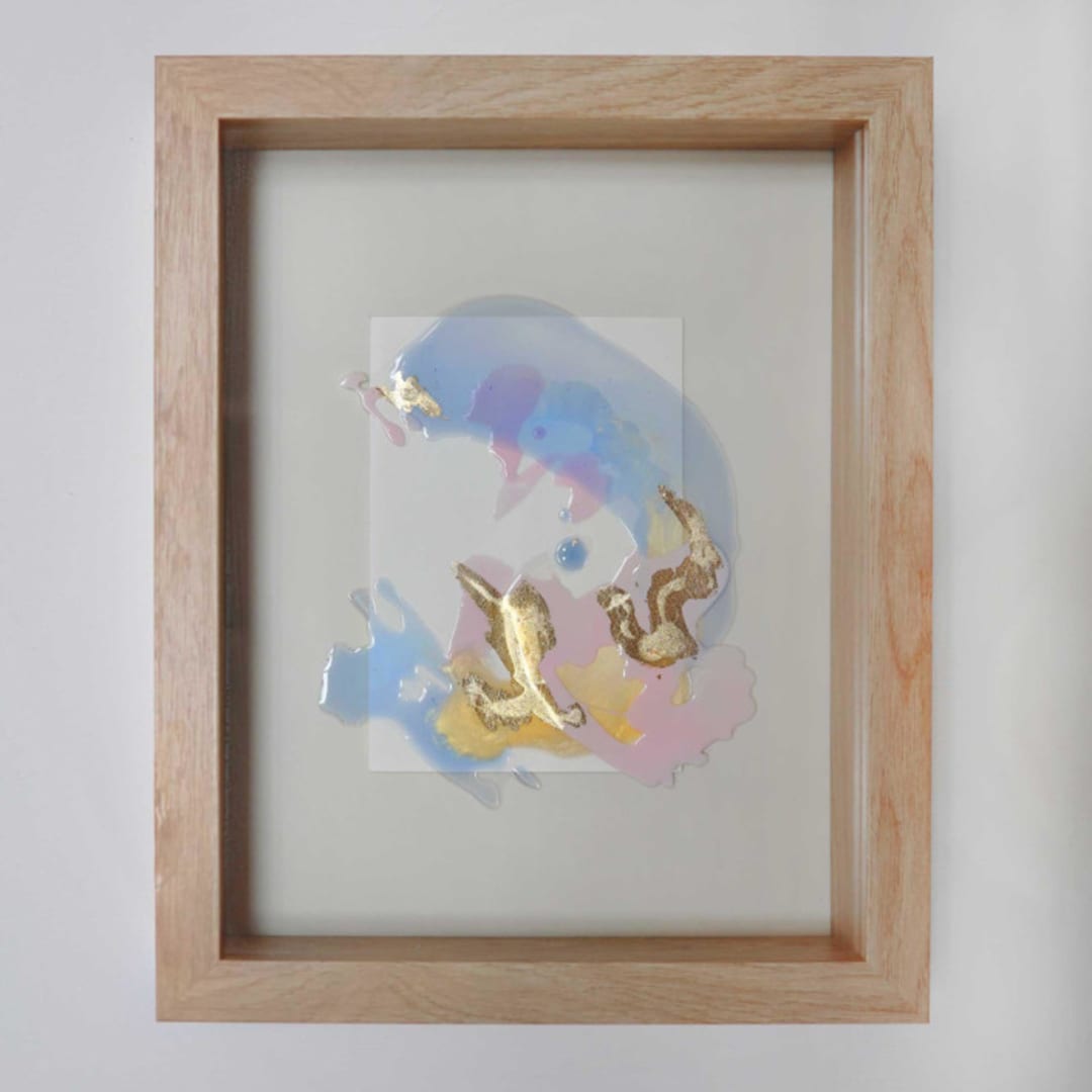 "For Color's Sake #12" - Original Mixed Media in blue by Christine Olmstead