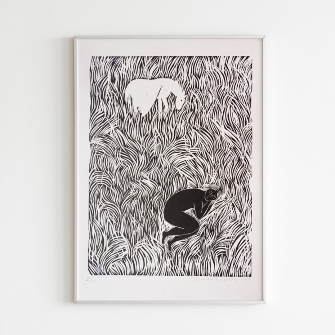 "Dream" - Original Mixed Media in black by Alexandra Dzh