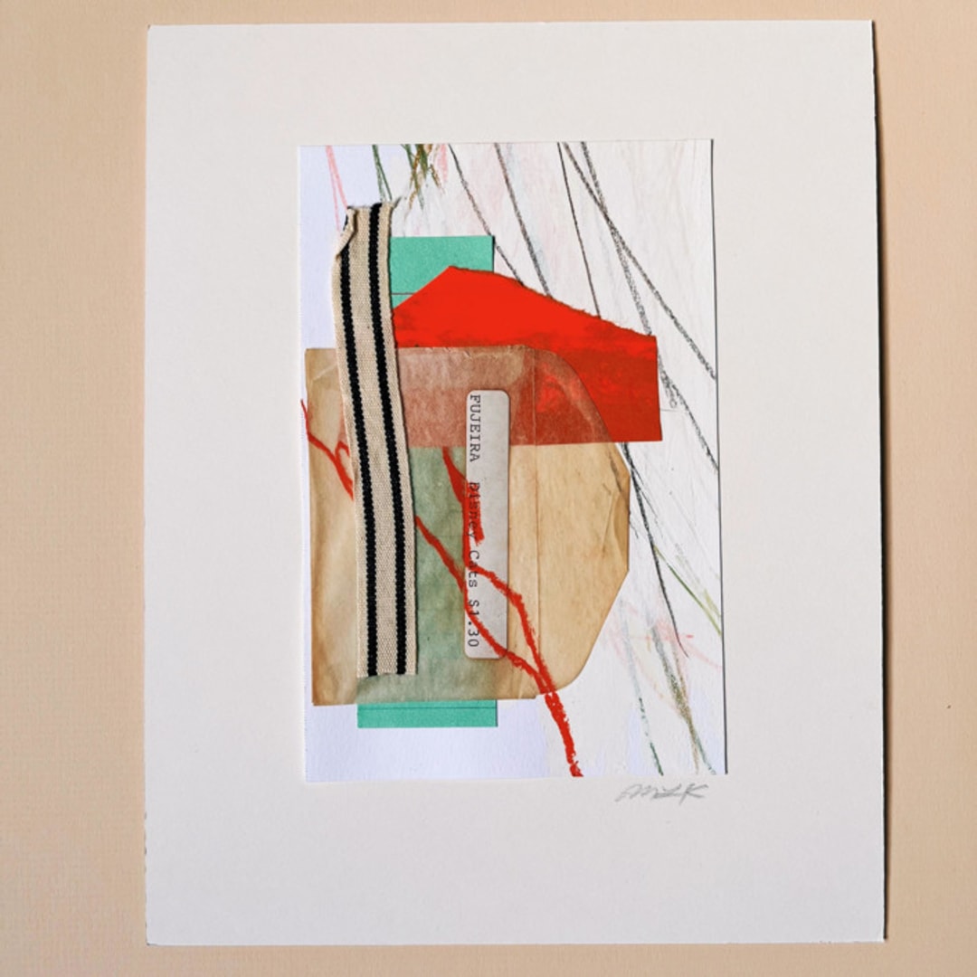 "Fault Lines" - Original Mixed Media in red by Morgan Kendall