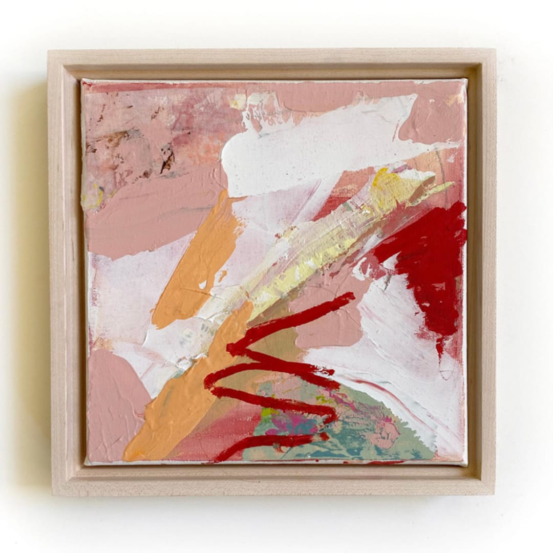 "From the Heart" - Original Mixed Media in pink by Jessalin Beutler
