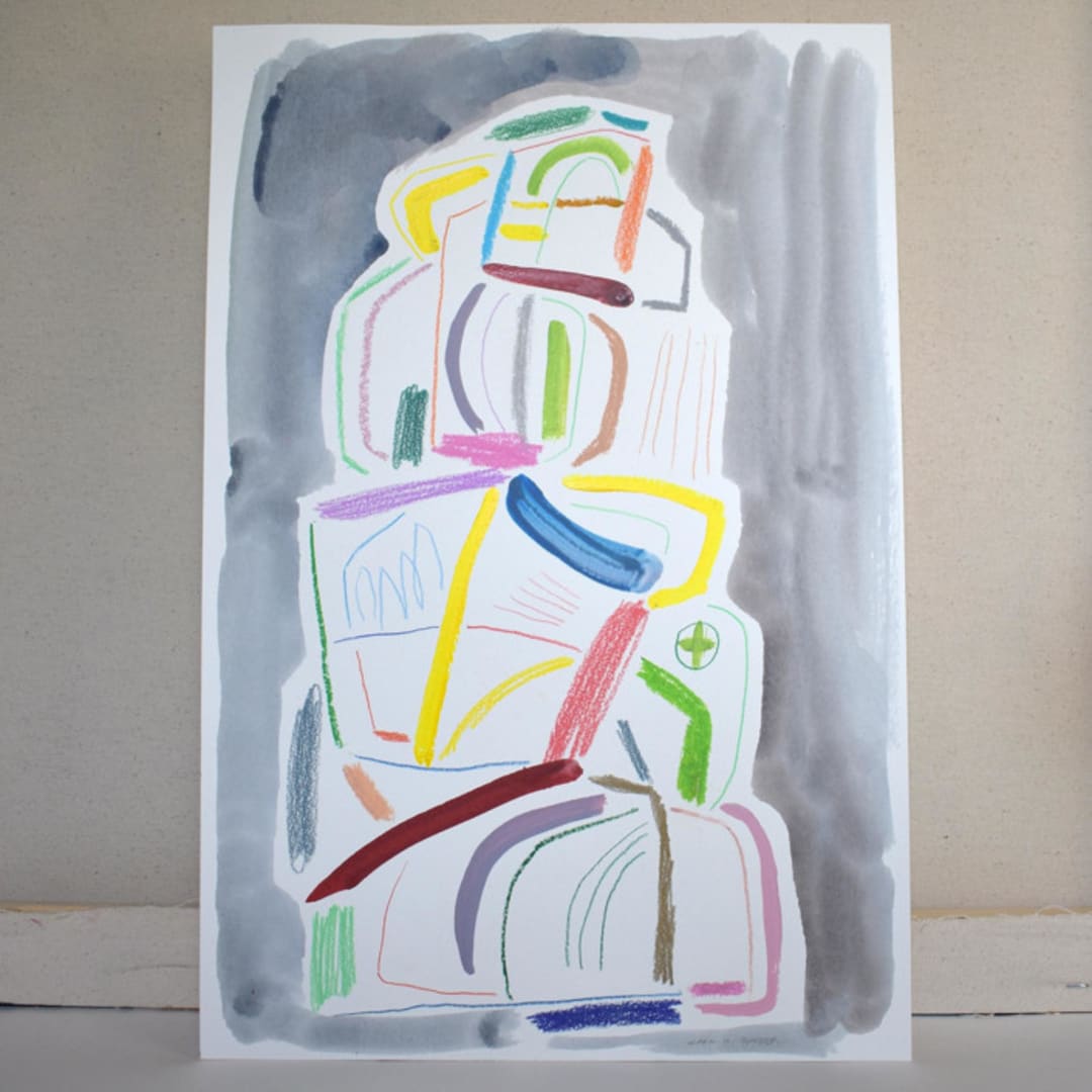 "Playroom" - Original Mixed Media in multicolor by Carol Barber