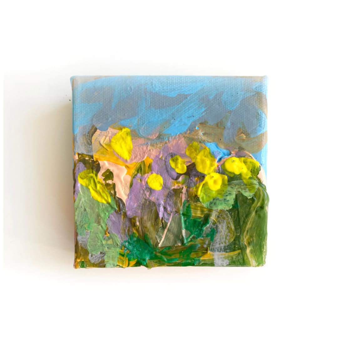"Daffodil Fields" - Original Mixed Media in multicolorassorted-colors by Jessalin Beutler