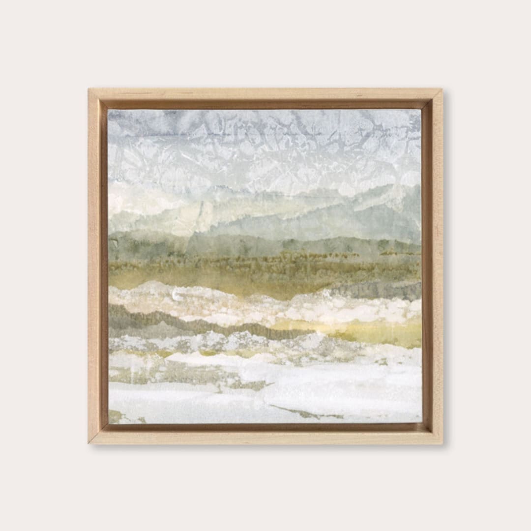 "Weightless Vista 2" - Original Mixed Media in green by Lara Eckerman