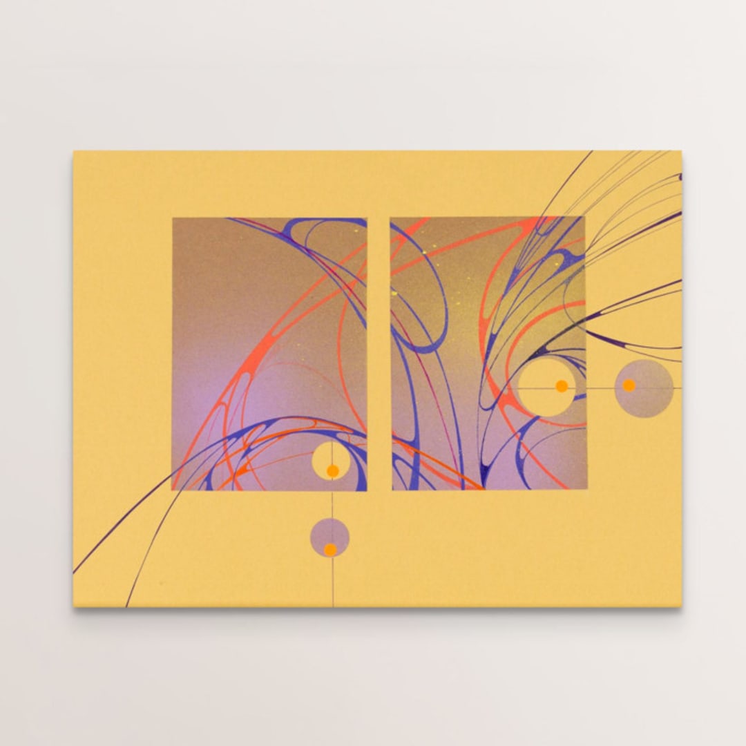 "ON 5" - Original Mixed Media in yellow by Nerea Azanza