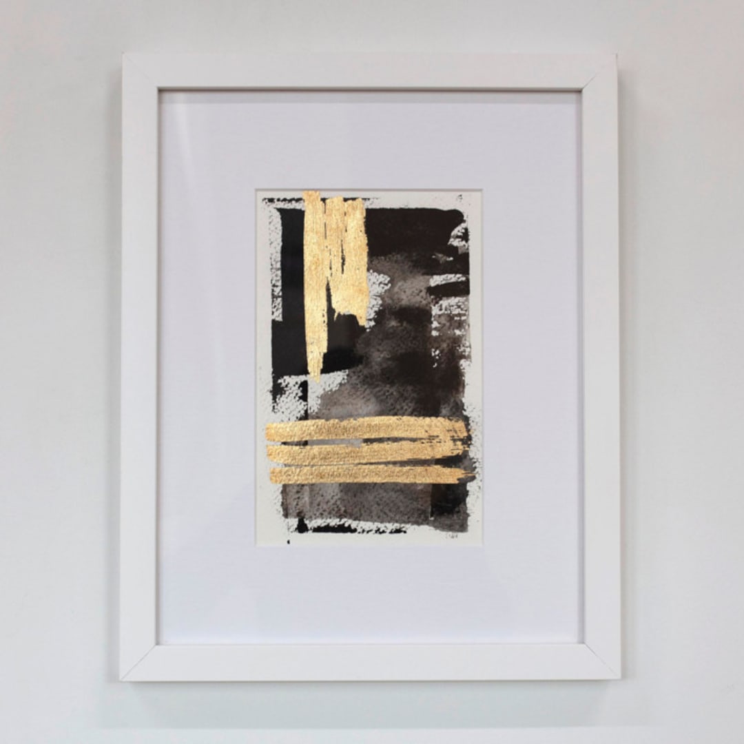 "Thinking on Paper - Original" - Original Mixed Media in black by Julia Contacessi