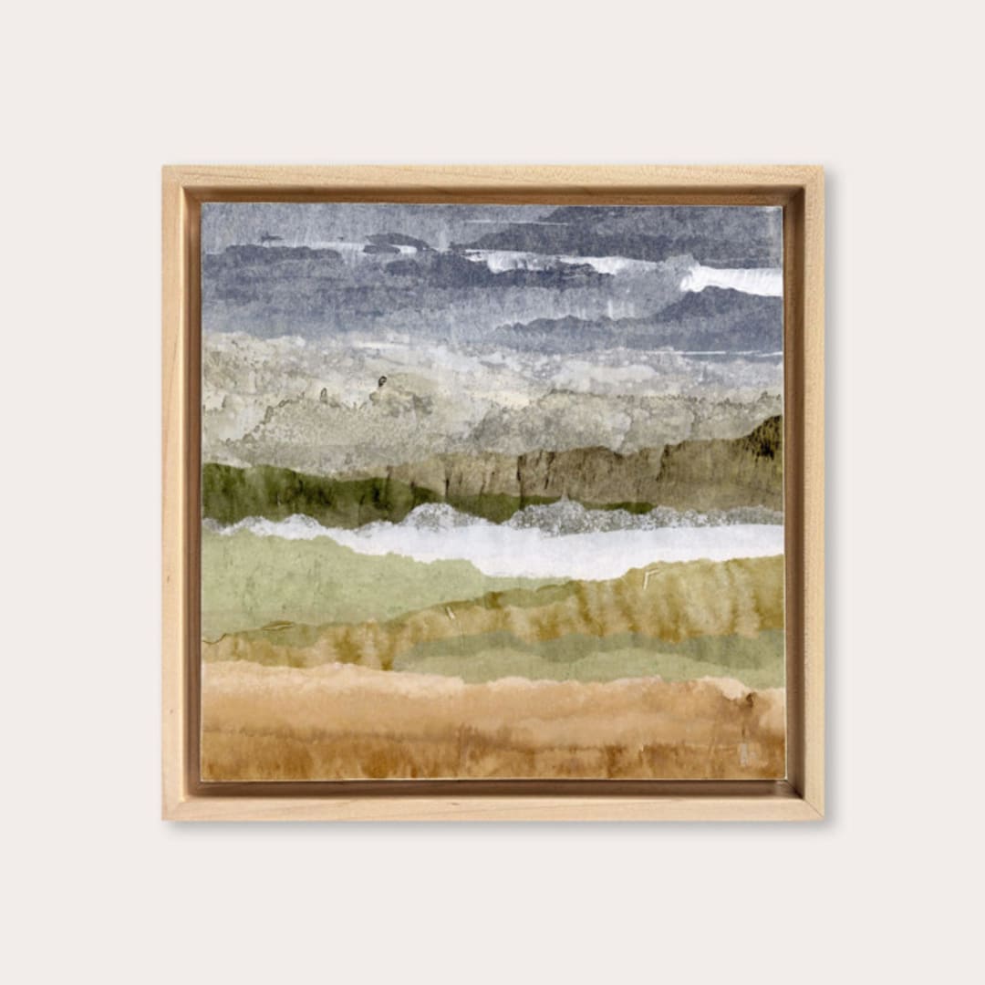 "Whispered Breeze" - Original Mixed Media in beige by Lara Eckerman