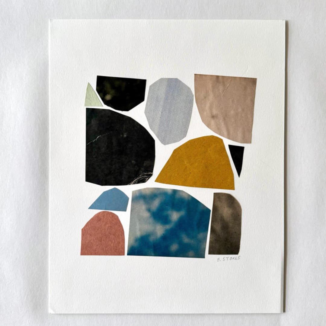 "Paper Mosaic 2" - Original Mixed Media in multicolorassorted-colors by Elliot Stokes