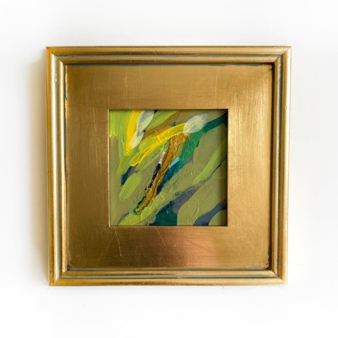 "Fresh Start" - Original Mixed Media in green by Jessalin Beutler