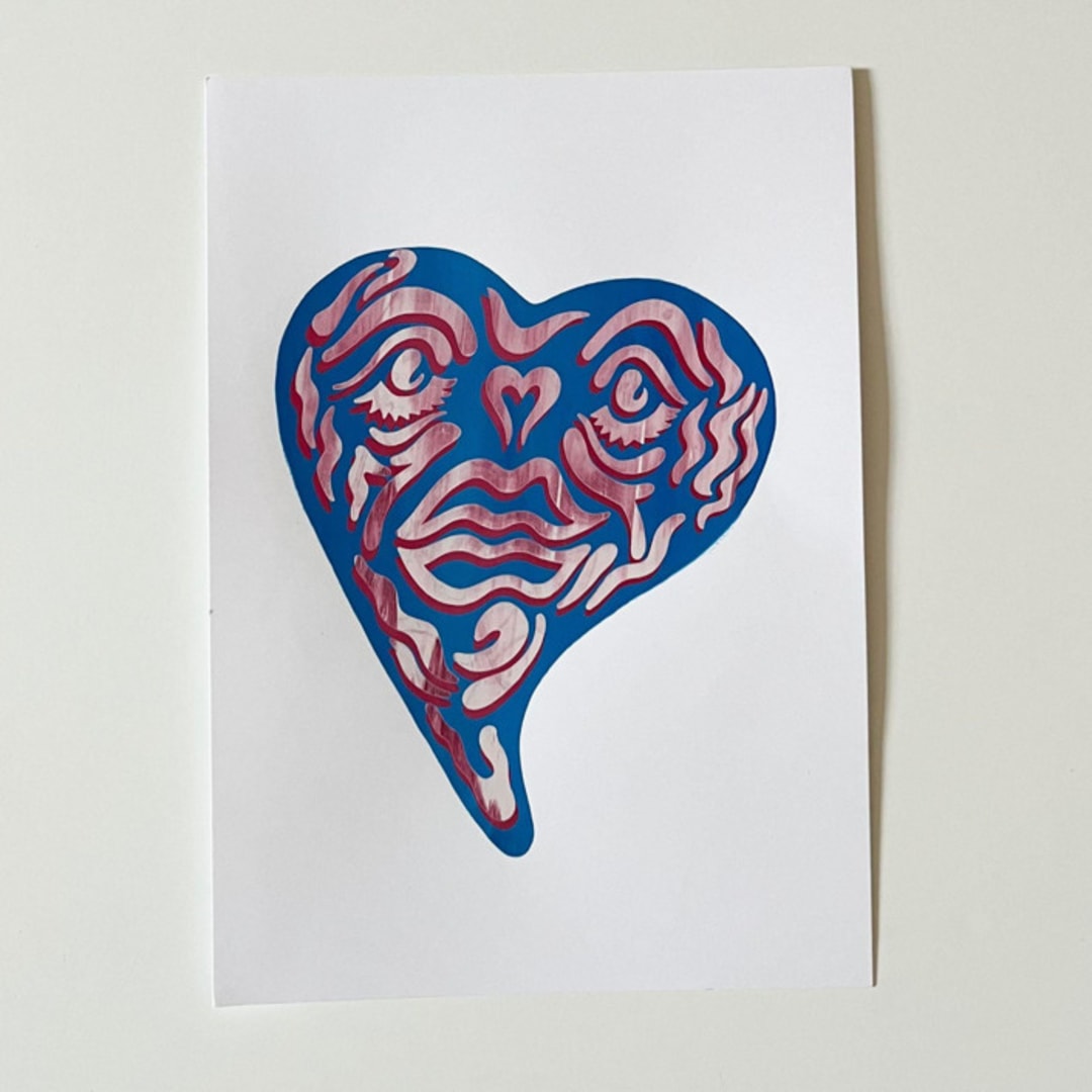 "Heart" - Original Mixed Media in multicolor by Harrison Tenzer