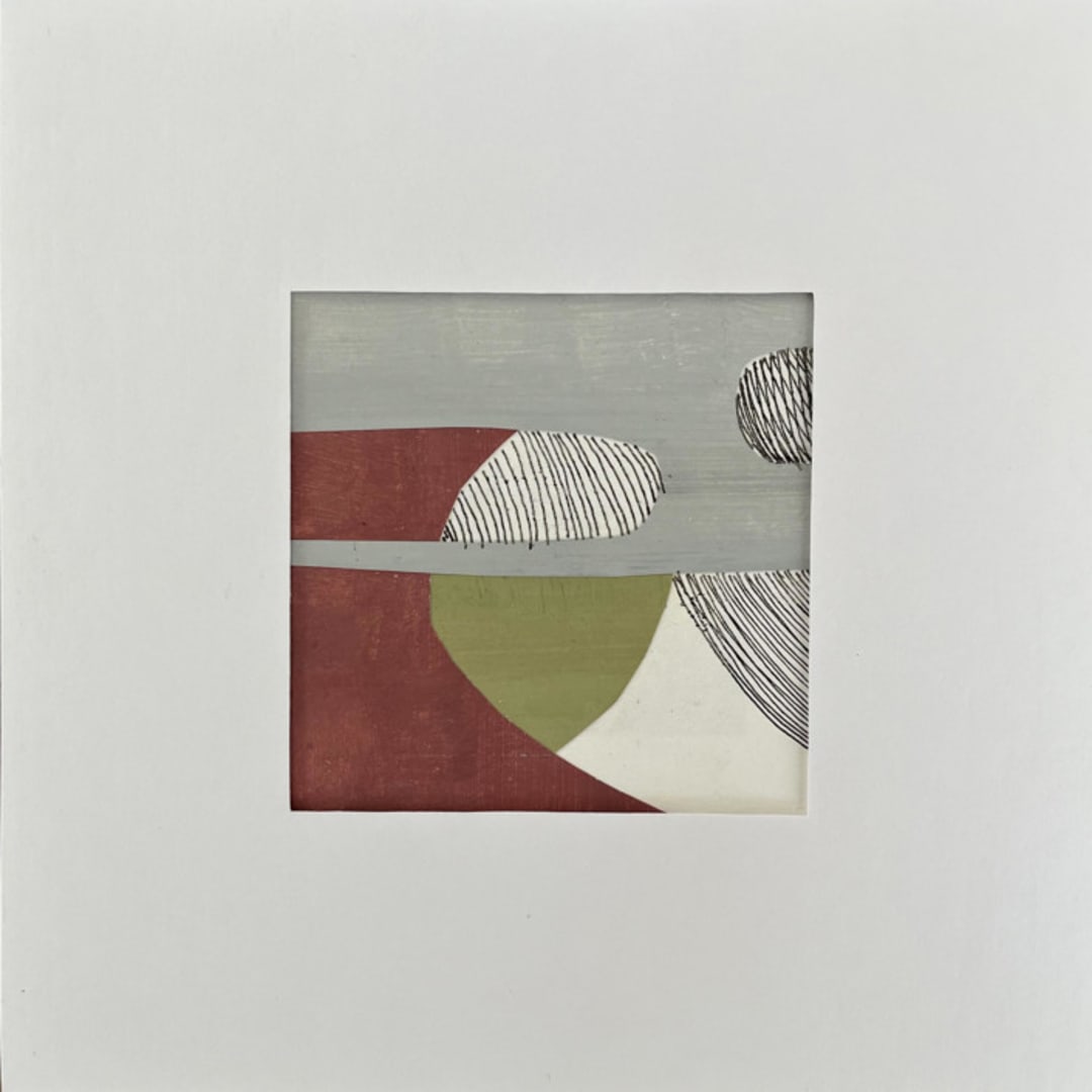 "Orbits" - Original Mixed Media in gray by Bethania Lima