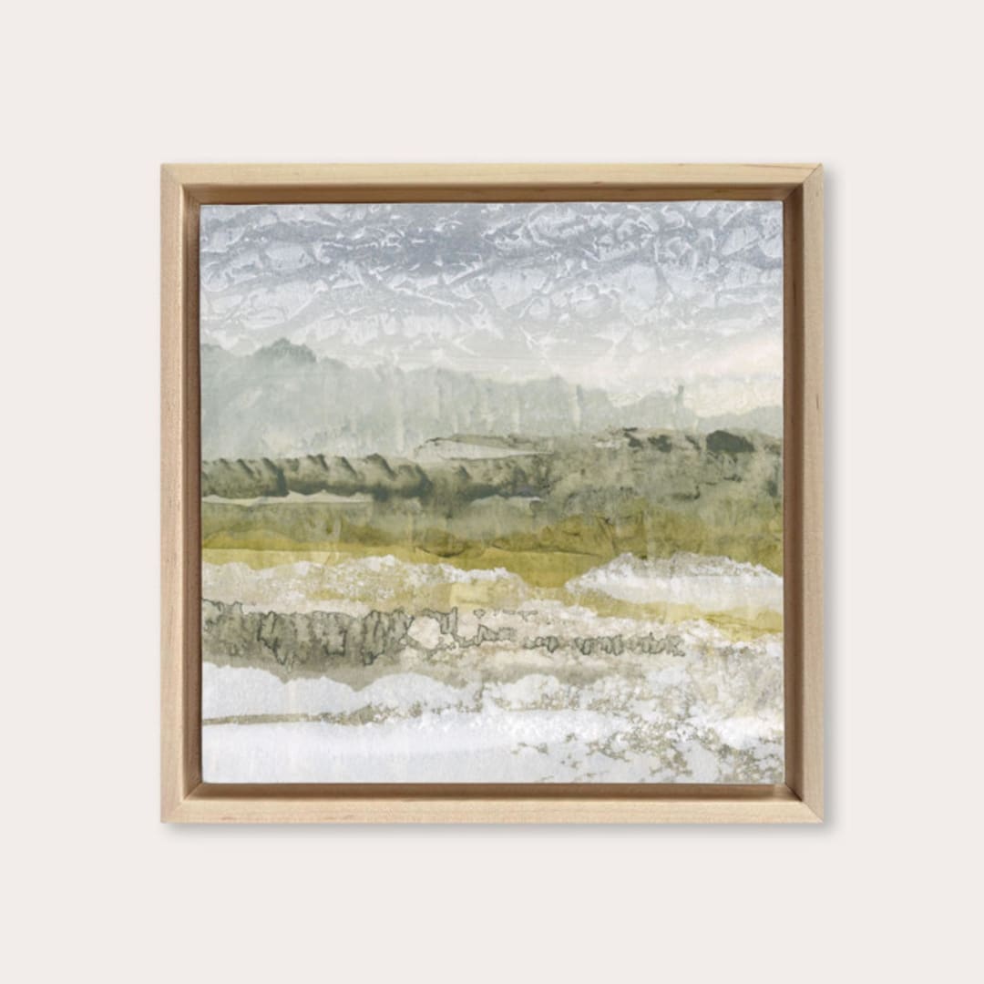 "Weightless Vista 1" - Original Mixed Media in green by Lara Eckerman