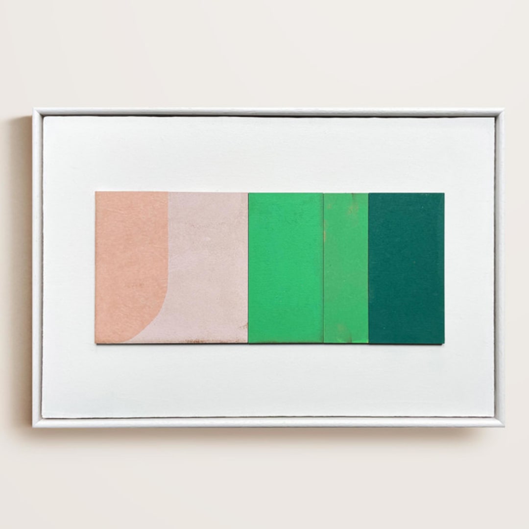 "Playfield No.11" - Original Mixed Media in green by Francesca Iannaccone