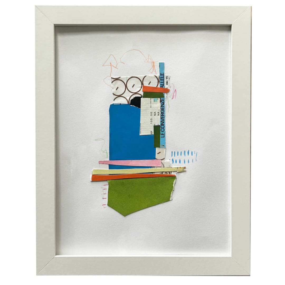 "Panza" - Original Mixed Media in beige by Pippin Schupbach