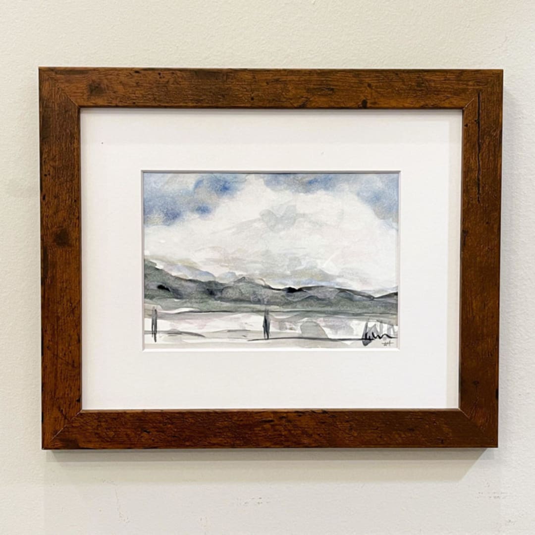 "Dawn, Possibility and Promise" - Original Mixed Media in green by Golden Lines and Silver Linings