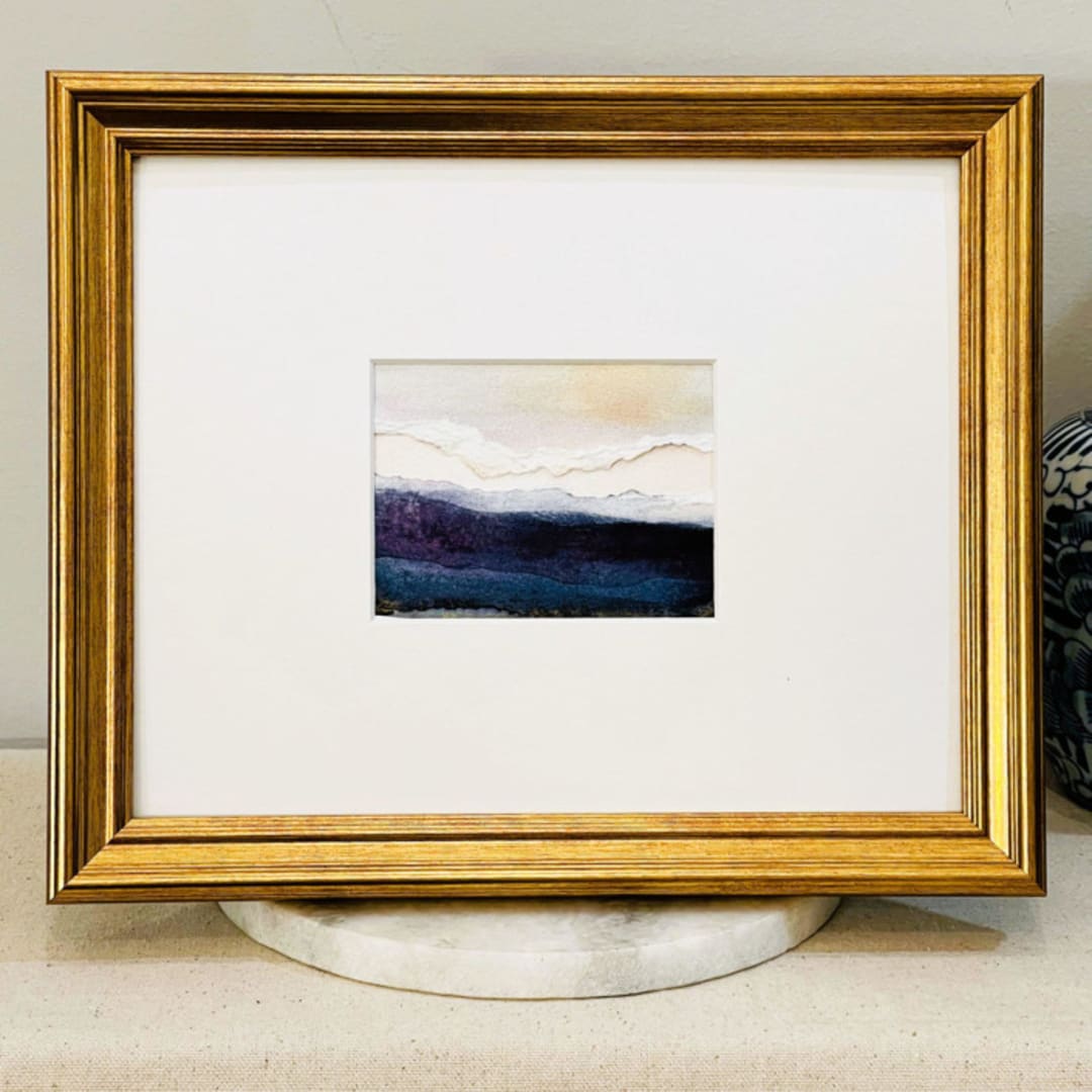 "Honor the Rhythms of Nature, Notice the Passage of Time" - Original Mixed Media in purple by Golden Lines and Silver Linings