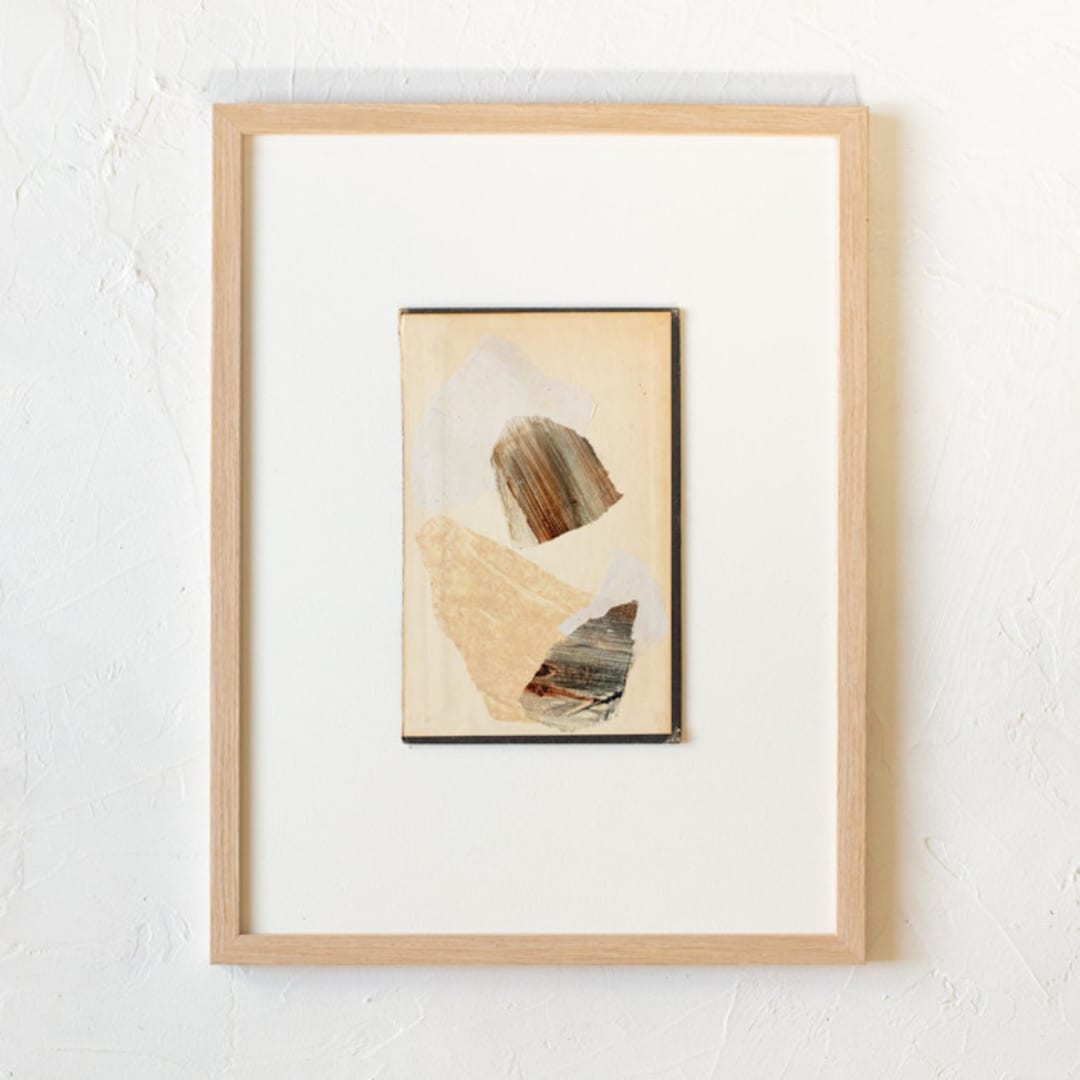 "Bookends IV" - Original Mixed Media in beige by Jennifer Daily