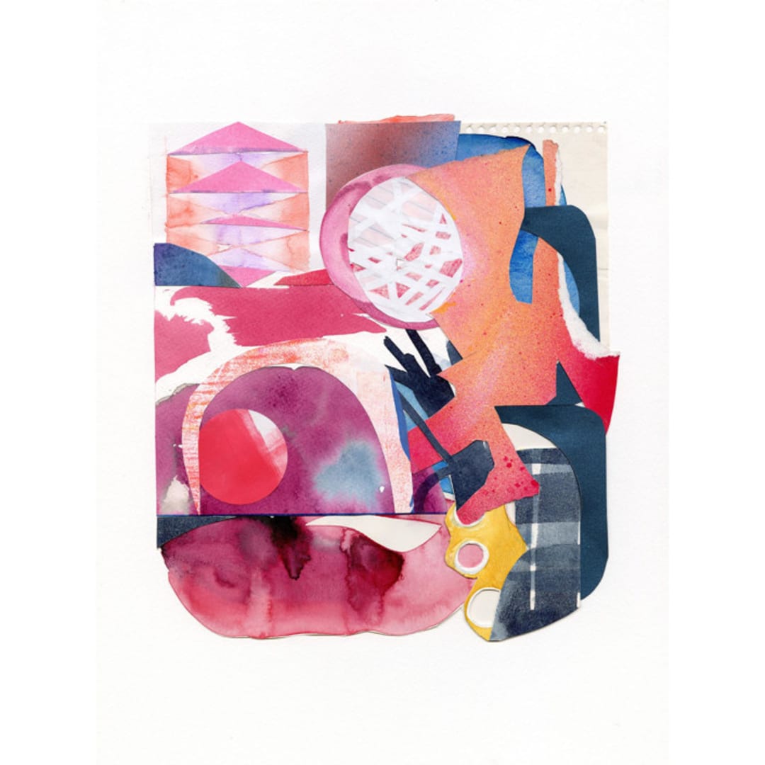 "Red Collage" - Original Mixed Media in red by Erin McCluskey Wheeler