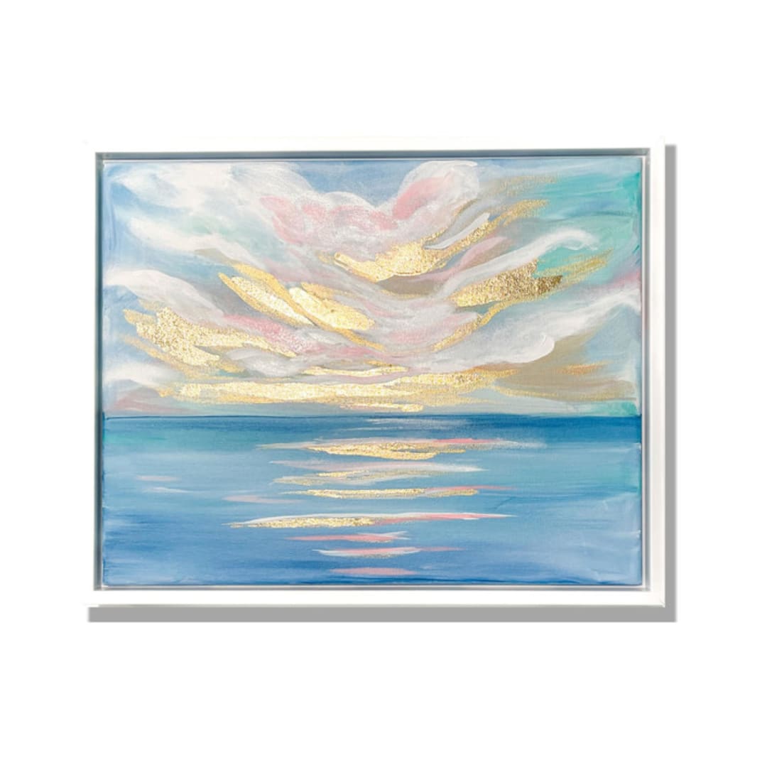 "Day Dream" - Original Mixed Media in blue by Johanne Dziemian