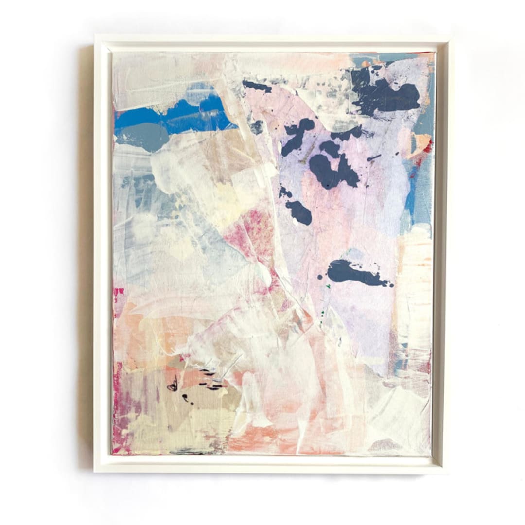 "Snow Sky" - Original Mixed Media in white by Jessalin Beutler