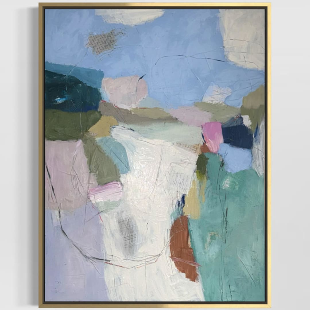 "The Beauty of Being Rebuilt - 36x48 - Original Painting" - Original Mixed Media in multicolor by Sarah Mankin