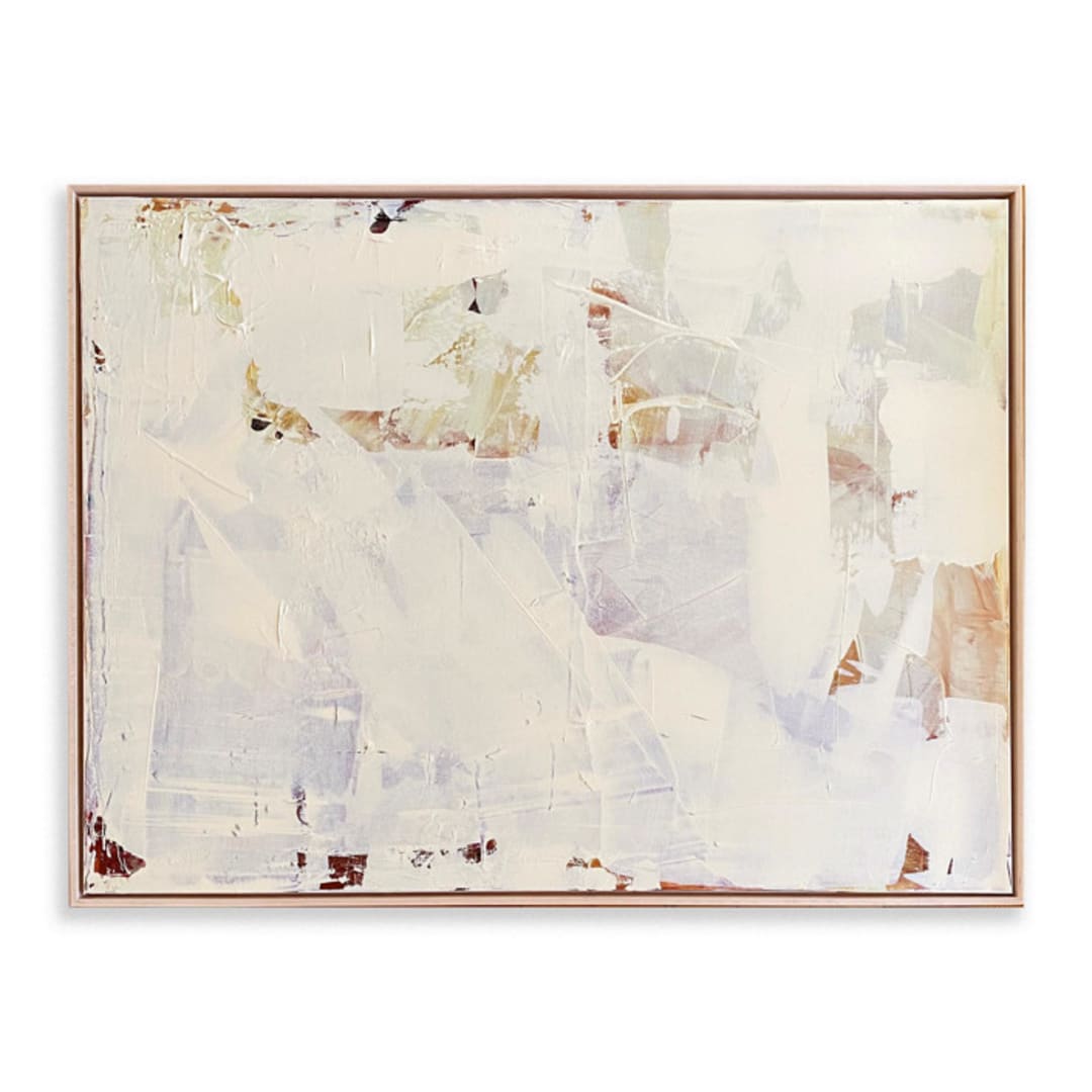 "Butter Glow" - Original Mixed Media in beige by Jessalin Beutler