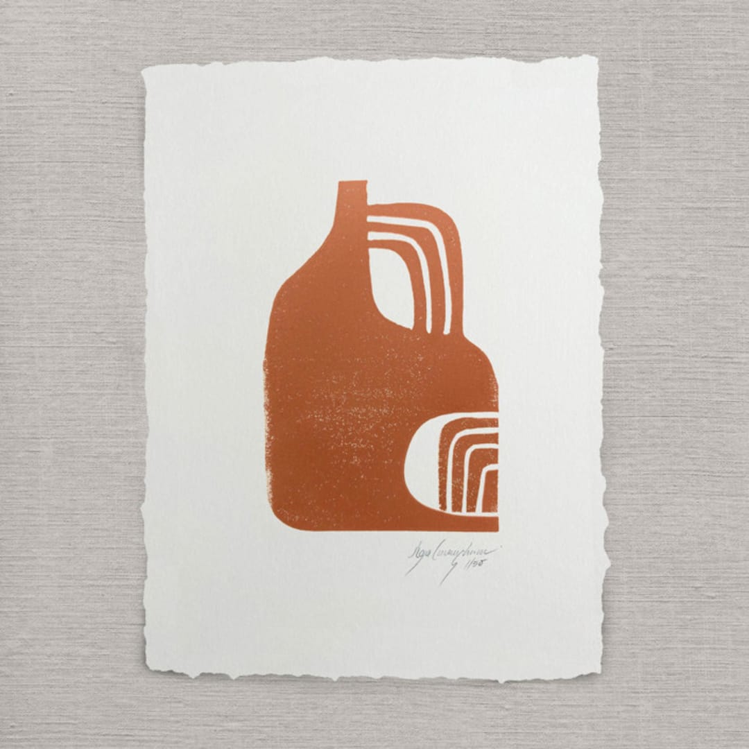 "Vessel" - Original Mixed Media in brown by Maja Cunningham