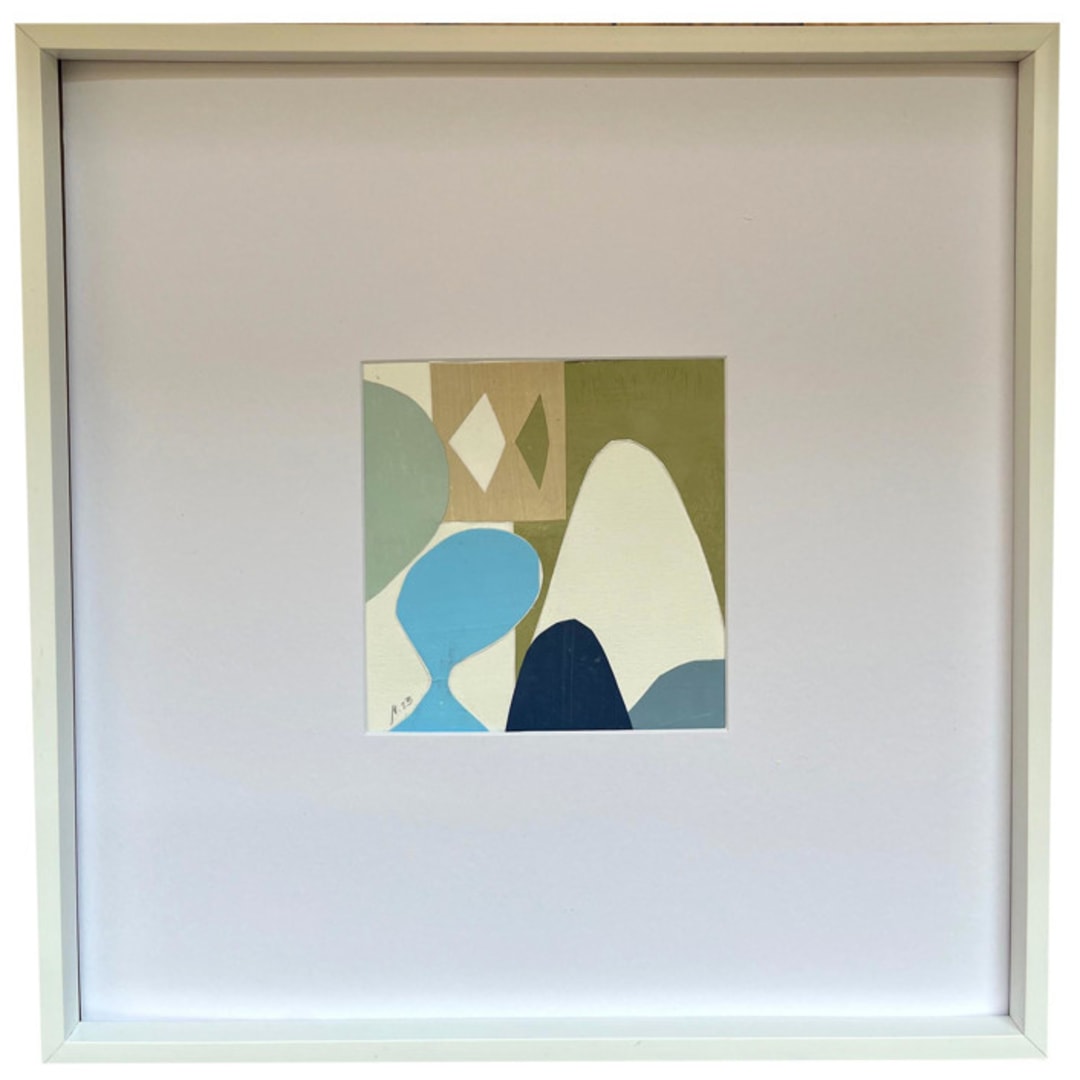 "Blue landscape under the moon" - Original Mixed Media in multicolorassorted-colors by Bethania Lima
