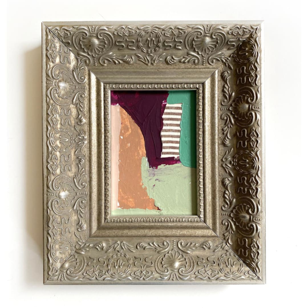 "Ragged Lines" - Original Mixed Media in silver by Jessalin Beutler