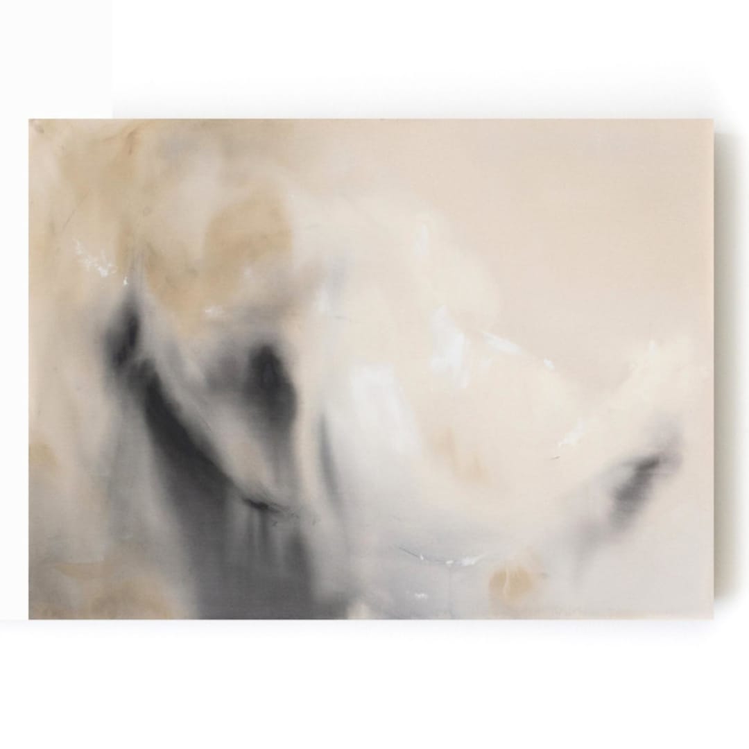 "Envelop" - Original Mixed Media in beige by Christa Kimble
