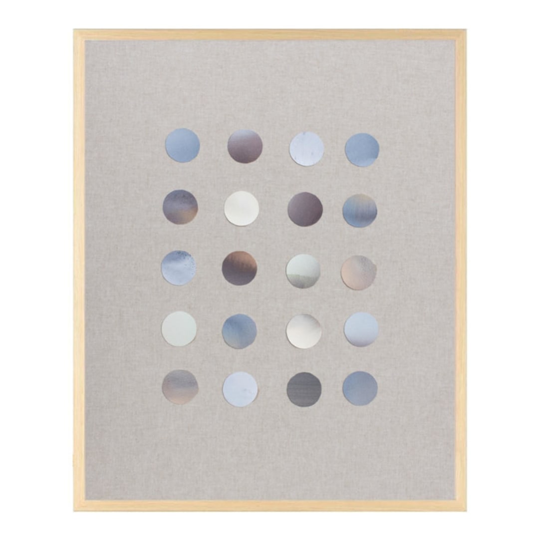 "Blue Skies Modern Molecules" - Original Mixed Media in natural by Christa Kimble