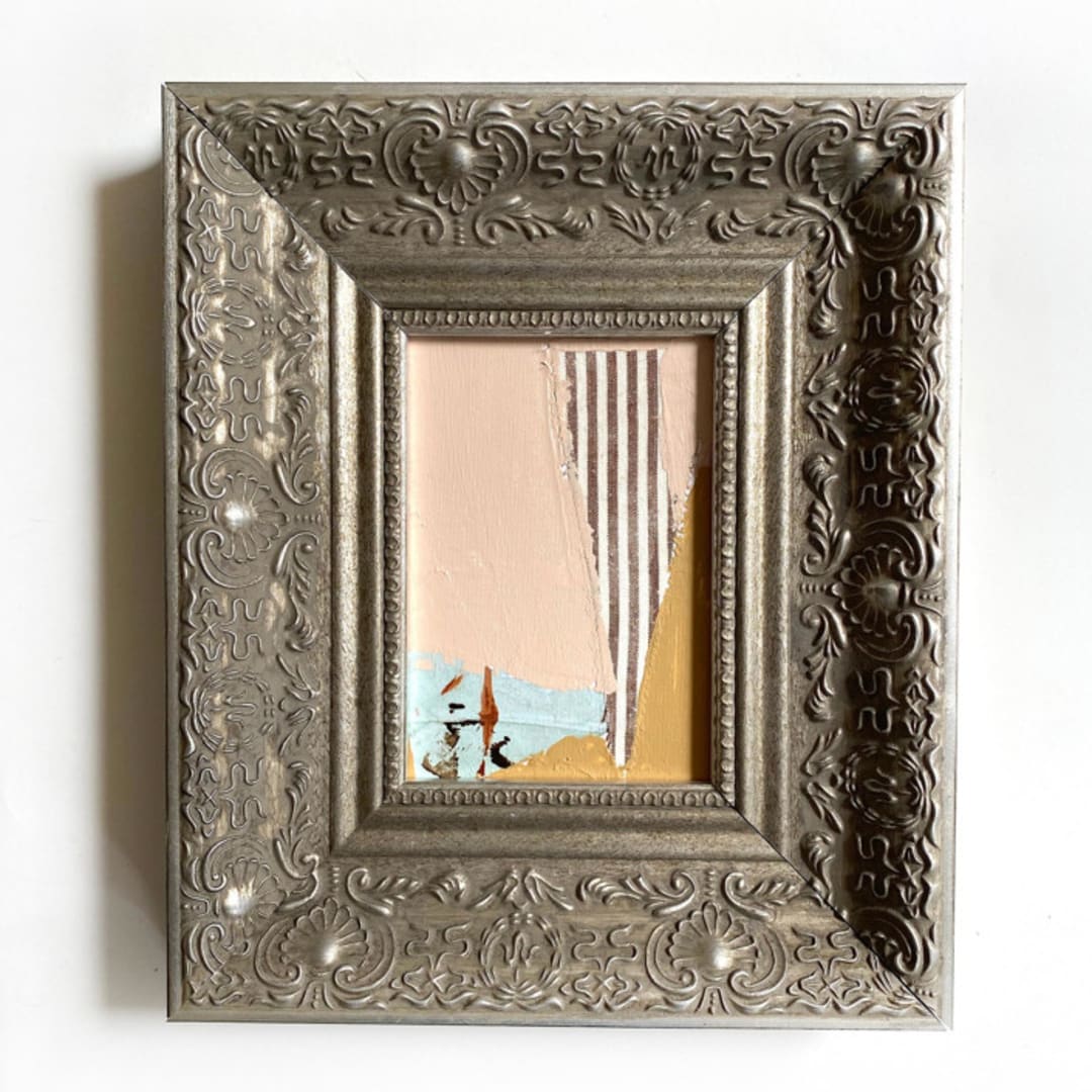 "Soft Stripe" - Original Mixed Media in beige by Jessalin Beutler