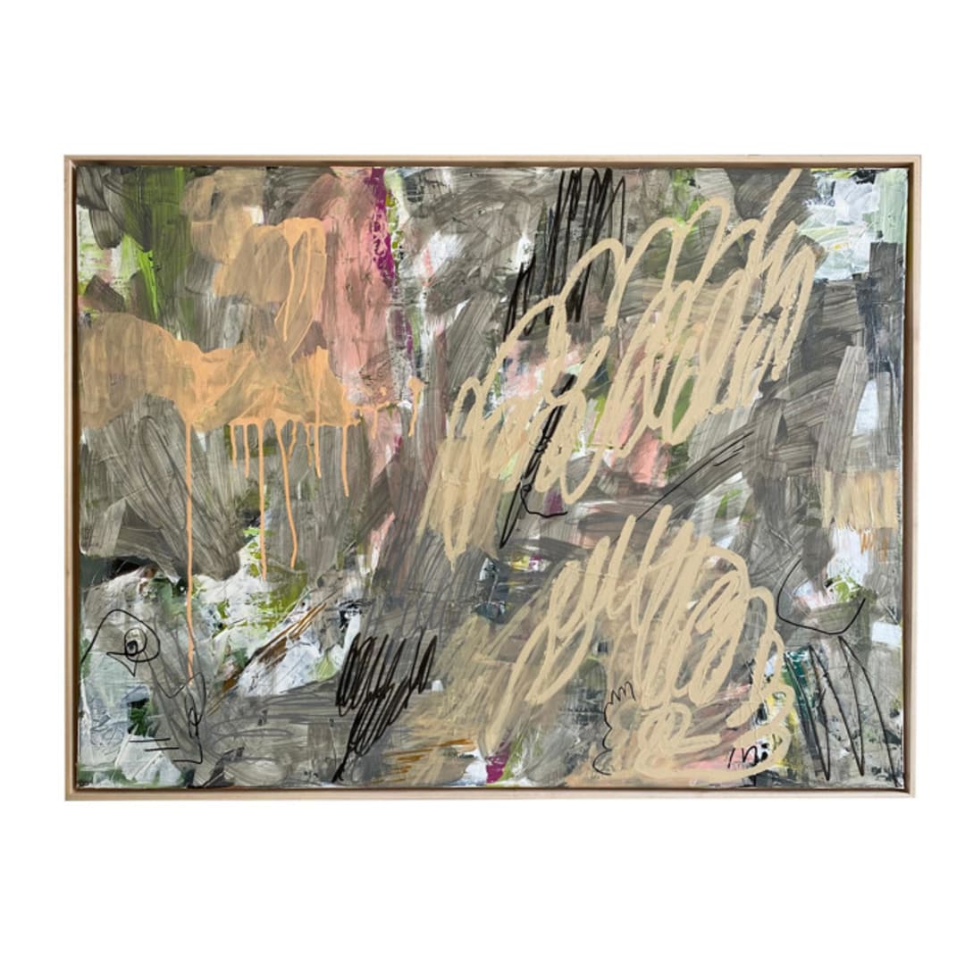 "Lean Into Gray" - Original Mixed Media in gray by Jessalin Beutler