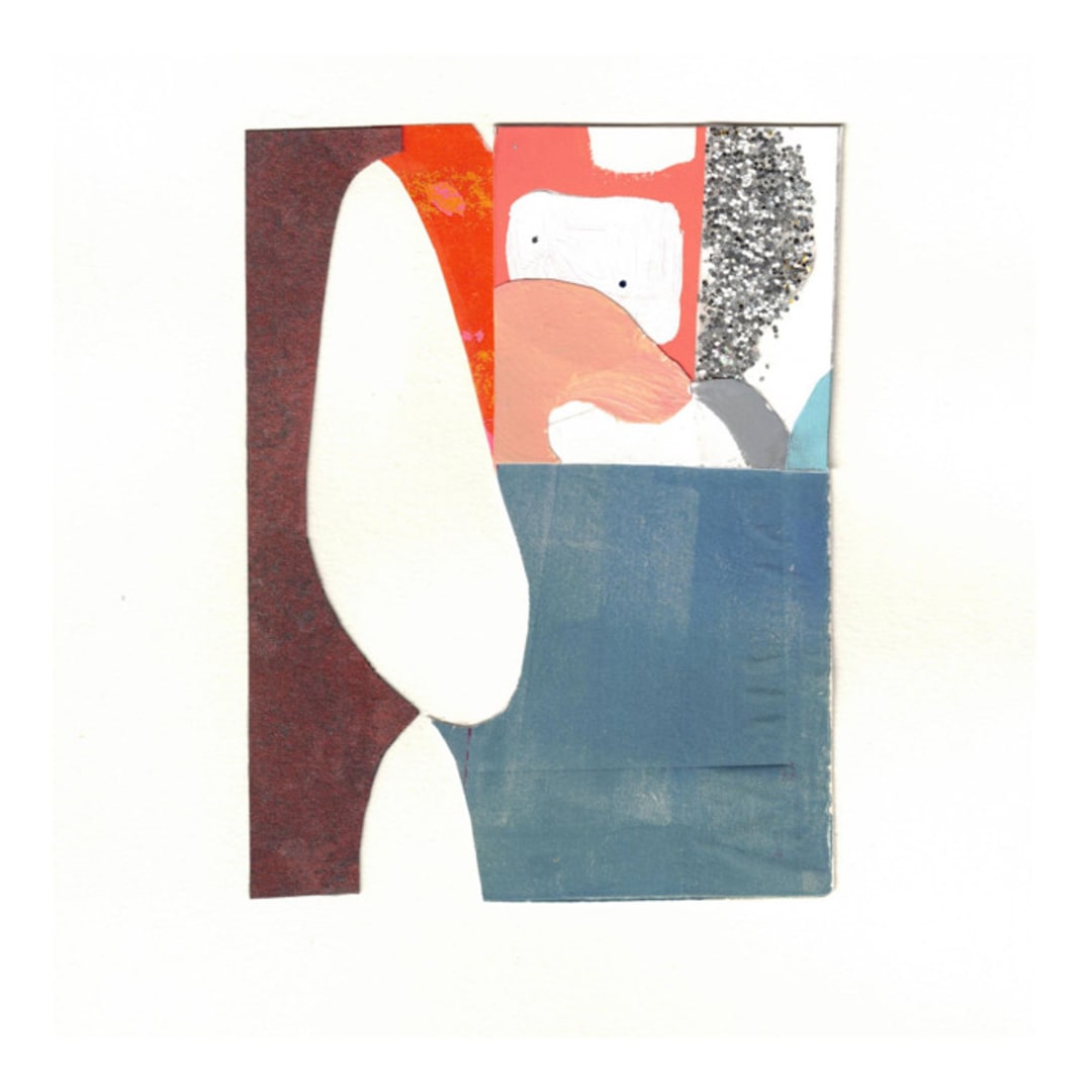 "Less Than Five 1" - Original Mixed Media in blue by Erin McCluskey Wheeler