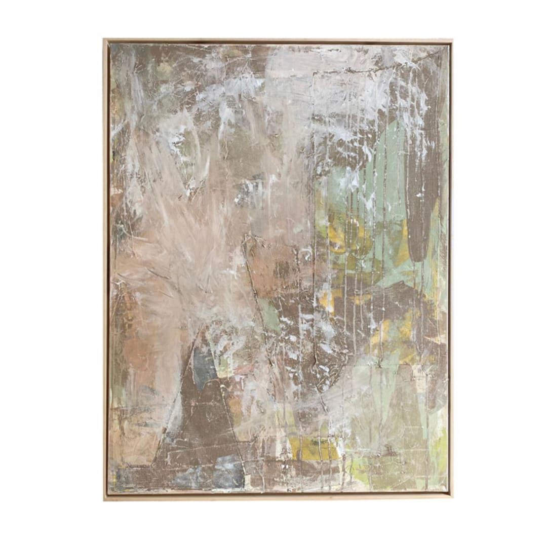 "Quiet In The Chaos" - Original Mixed Media in beige by Jessalin Beutler