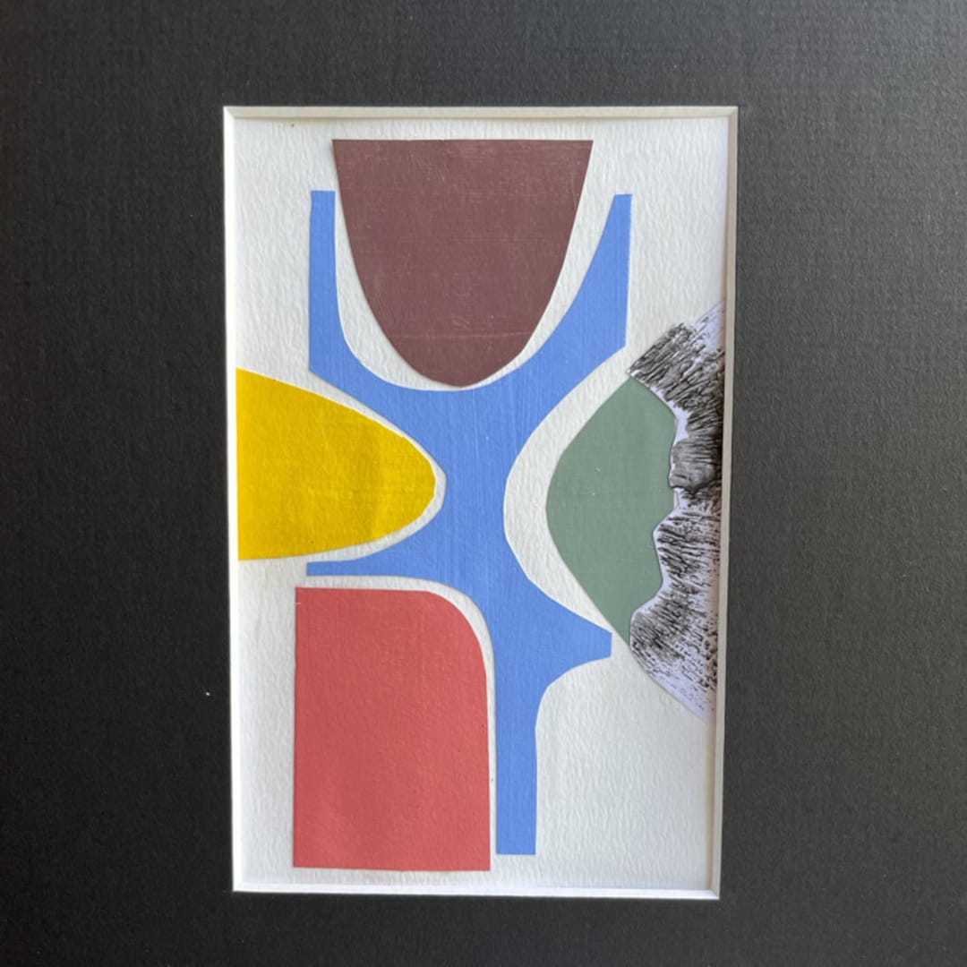 "Diagram" - Original Mixed Media in blue by Bethania Lima