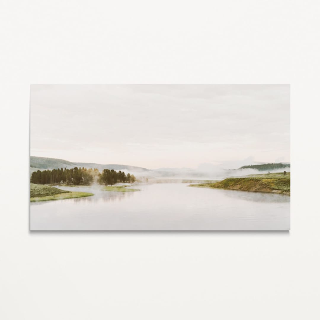 "Misty Lake 1 - 32 x 18" - Limited Edition Prints - Photography in green by Kamala Nahas