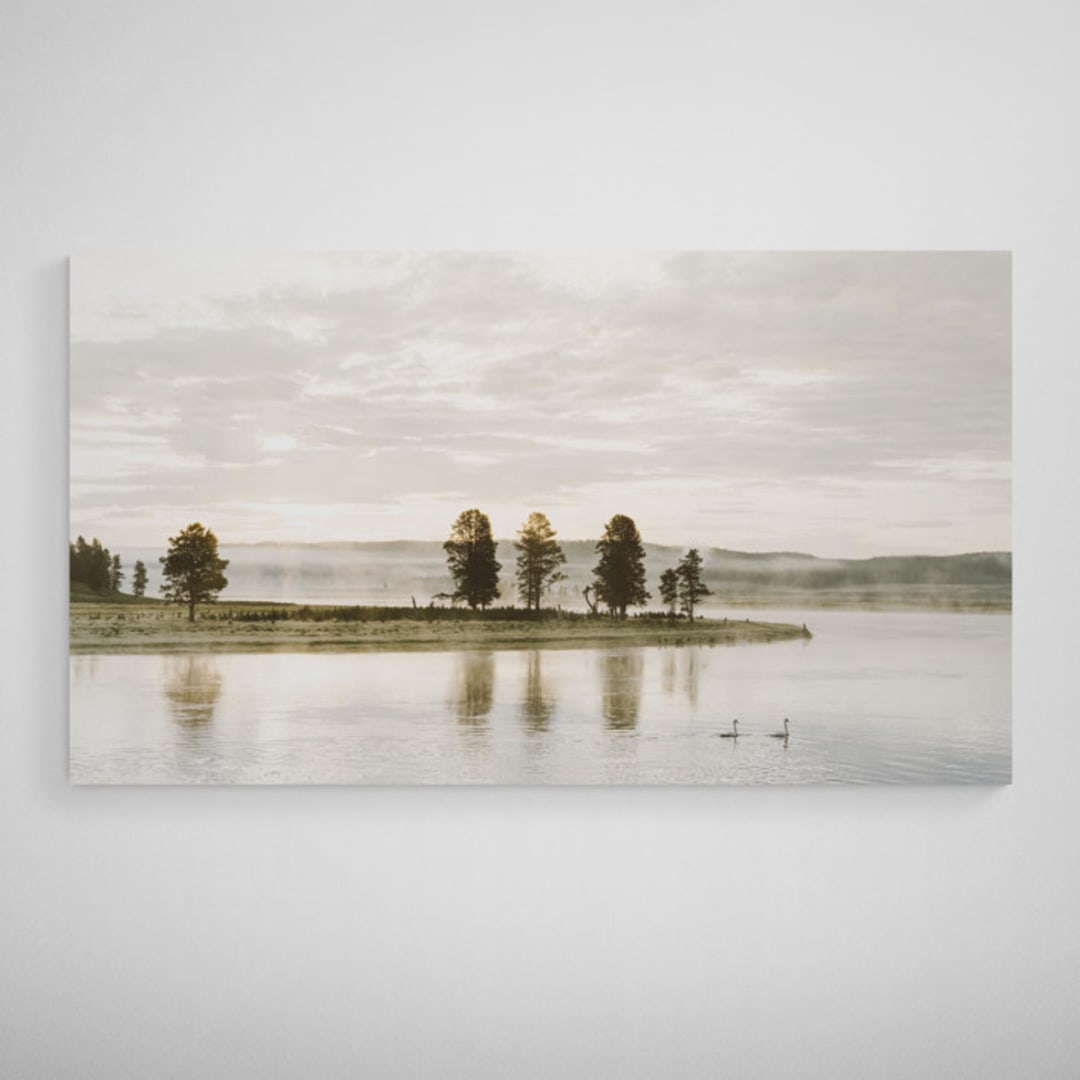 "Misty Lake 2 - "32 x 18"" - Limited Edition Prints - Photography in green by Kamala Nahas