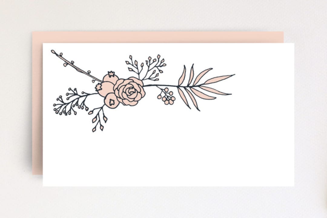 "Friendsgiving Floral." - Stationery in Gray Skies by Sarah Finkel - Front