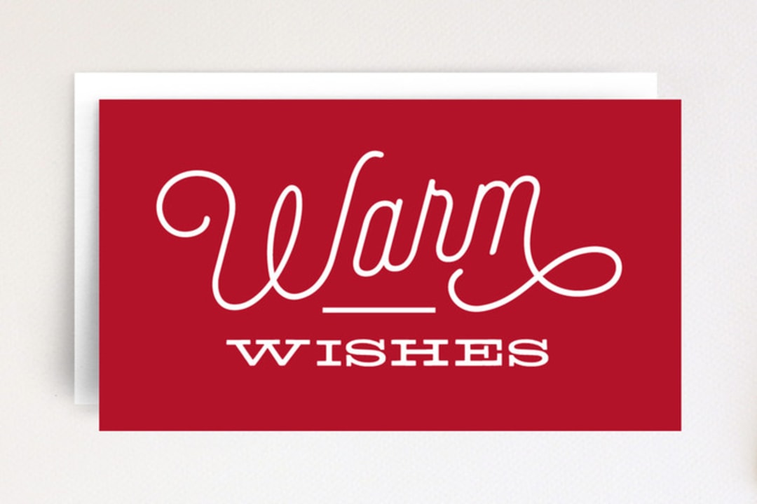 "Bold Warm Wishes" - Stationery in Berry by Alaina Cherup - Front
