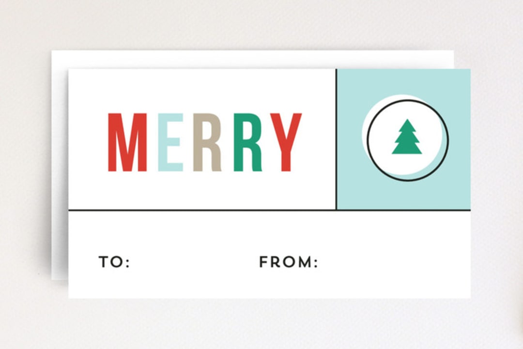 "Festive Grid" - Stationery in Holly by Alaina Cherup - Front