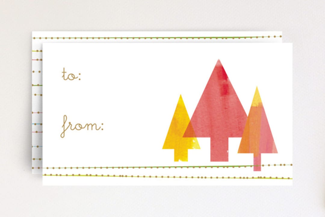 "Painted Pines 2" - Stationery in Watermelon by sue prue - Front