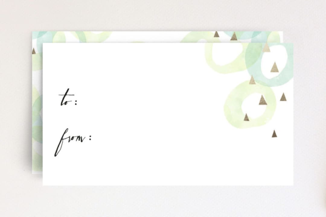 "Peaceful Rings Mini Card" - Stationery in Chartreuse by Milk and Marrow - Front