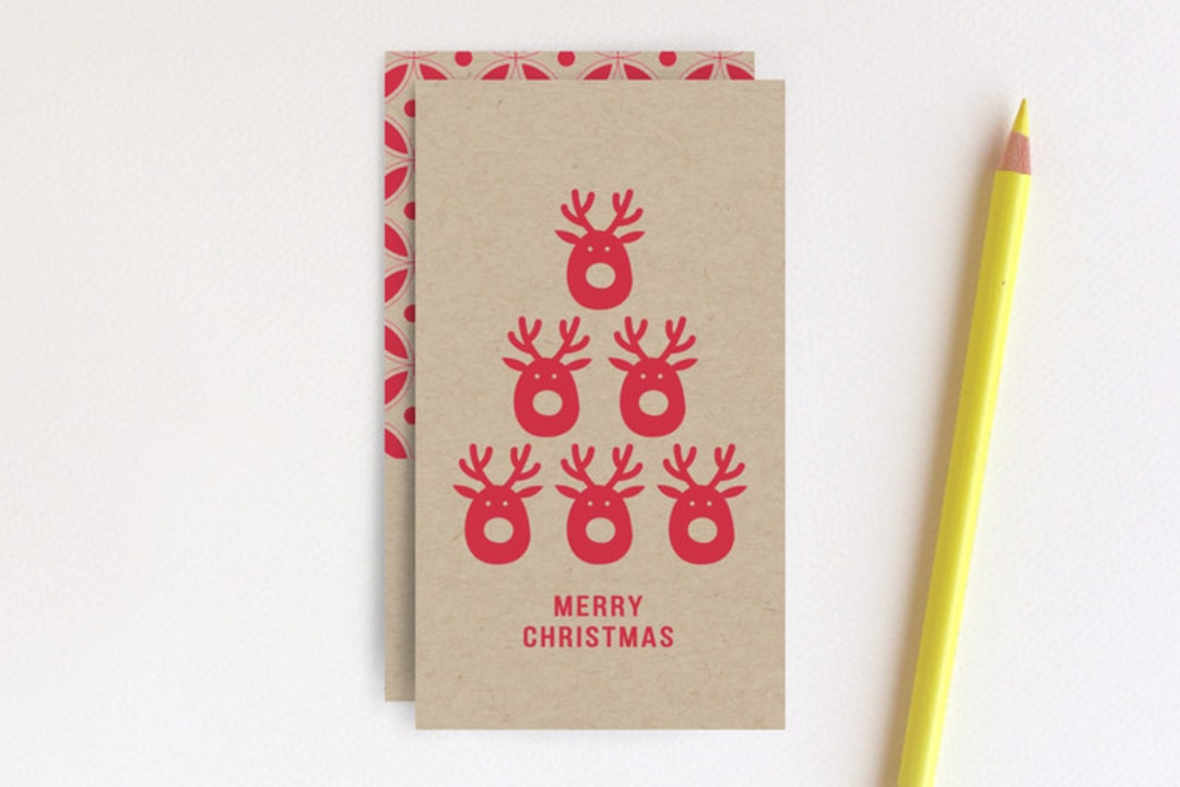 "Deer Tree" - Stationery in Cherry by Sharon O. - Front