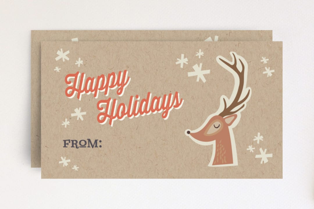 "retro happy holiday " - Stationery in rear red by Stacy Cooke - Front