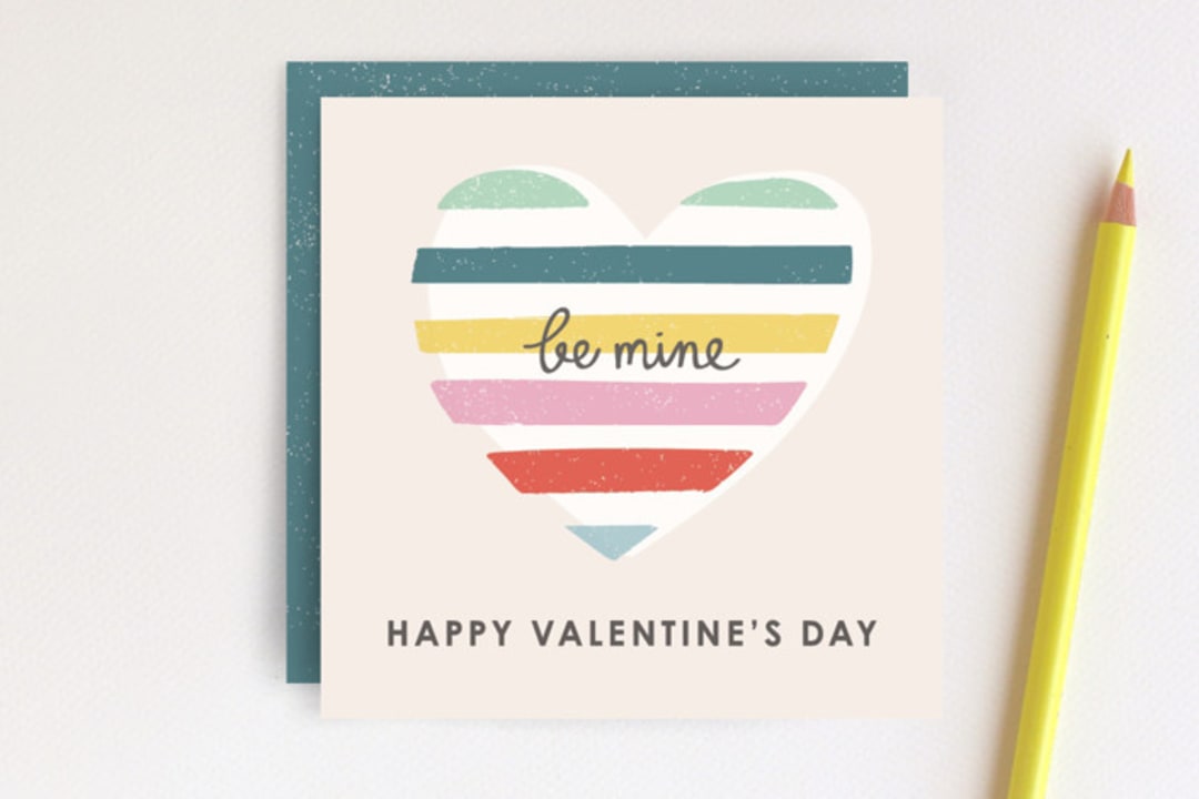 "Layered Heart Tag" - Stationery in Turquoise by Amber Barkley - Front
